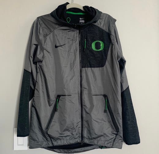 Oregon DUCKS Nike Football TEAM ISSUED Small ZIP UP Sideline JACKET Rain Wind