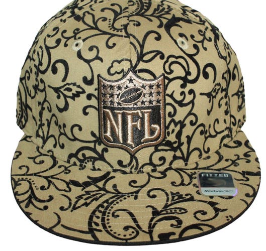 Vintage NFL Football Logo Reebok Paisley Design Hat - Flat Bill Fitted Fitted Cap - Choose Your Size