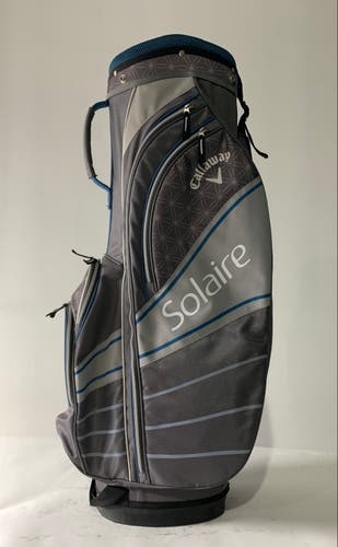 Callaway Solaire Cart Bag Grey Blue 6-Way Divide Single Strap Golf Bag