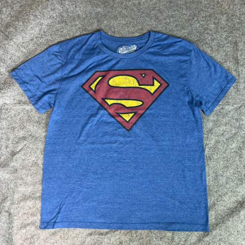 Superman Mens Shirt Large Blue Short Sleeve Tee Old Navy Logo Superhero DC Comic
