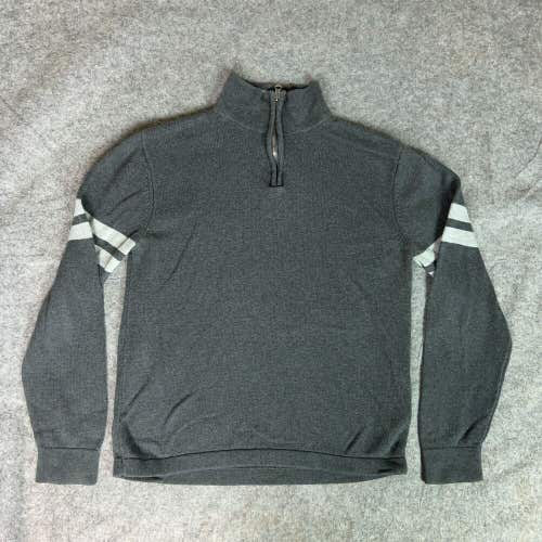 Gap Mens Sweater Large Gray Pullover Quarter Zip Long Sleeve Casual Cotton Top