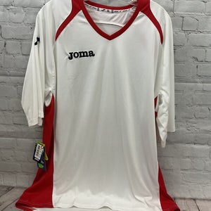 Joma Adult Champion II Size 4XLarge White Red S/S Training Soccer Jersey NWT