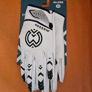 White New Adult Small Massov ALLSZN Football Gloves