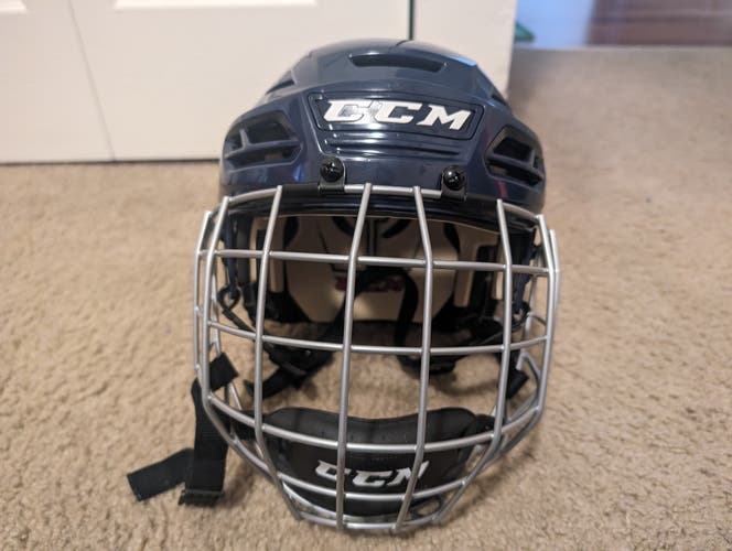New Small Navy Blue CCM Tacks 110 Helmet Pro Stock