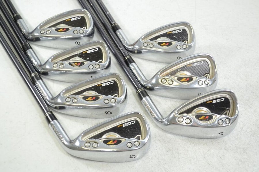 TaylorMade r7 cgb MAX 2008 5-PW,AW Iron Set RH Stiff Reax Black Steel #165450