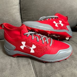 Red Men's Metal Under Armour MLB Authentic Collection Cleats 12.5