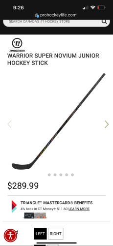 Warrior Super Novium junior 50 Flex stick