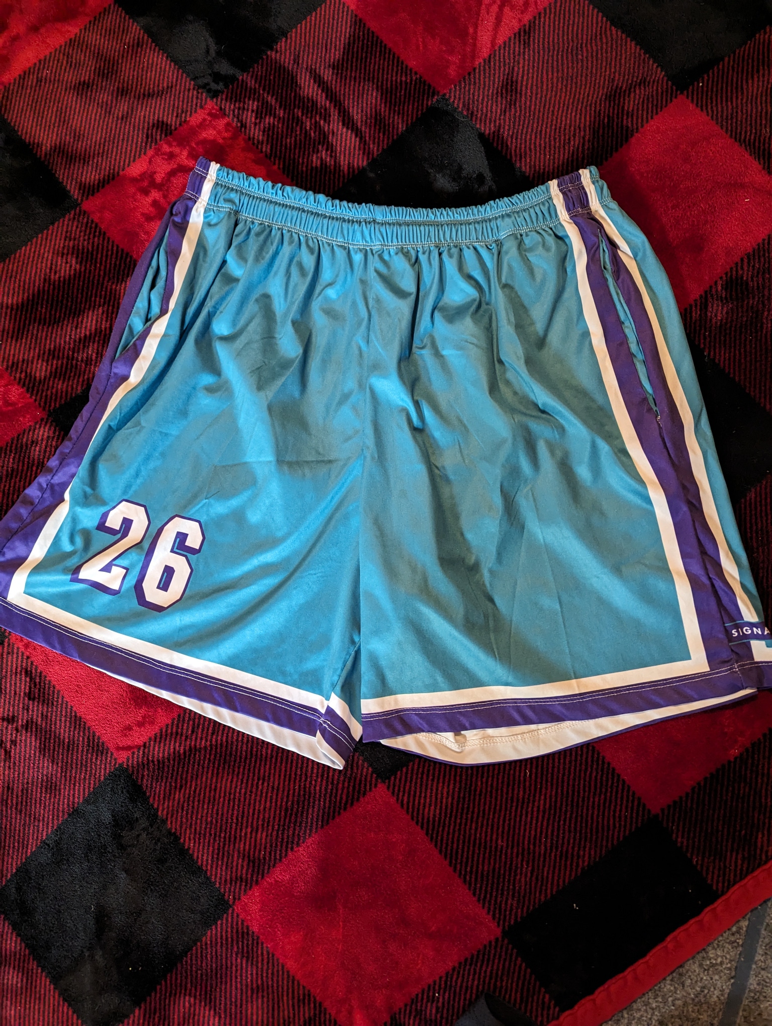 Rochester Bats Teal Game Used XXL Men's Signature Shorts #26