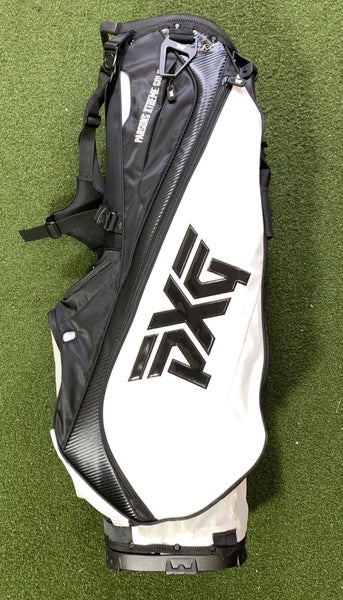 PXG Stand Bag Black White 4-Way Divide Dual Strap Golf Bag