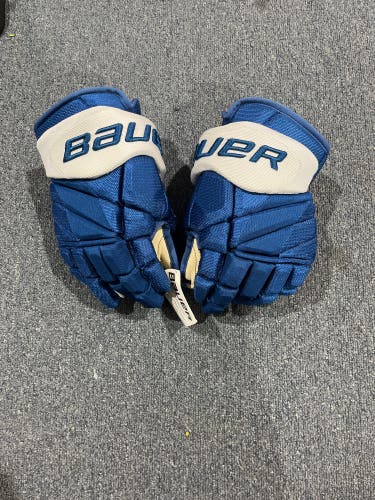 New Blue Colorado Avalanche Bauer Vapor 1X Pro Lite Pro Stock Gloves MAKAR 14”