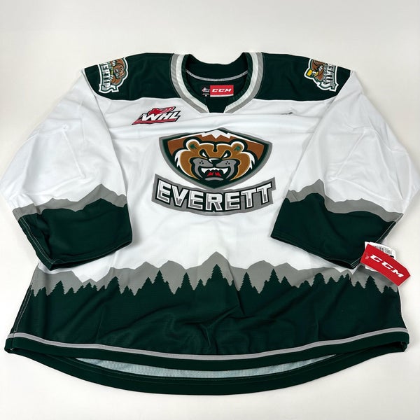 Brand New White CCM WHL Everett Silvertips MIC Game Jersey - Size 58 ...