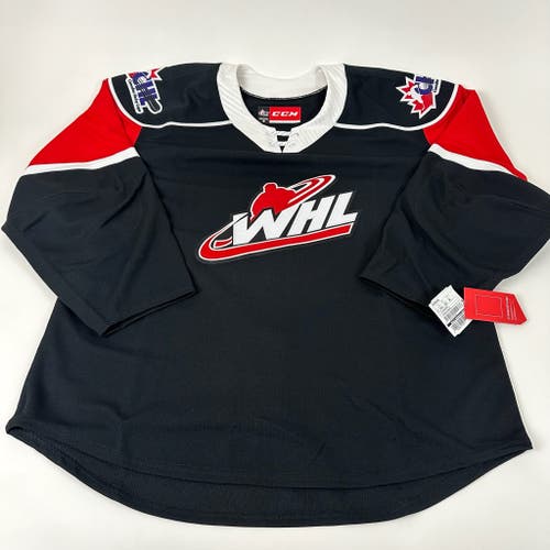 Brand New Black CCM WHL MIC Game Jersey - Size 56