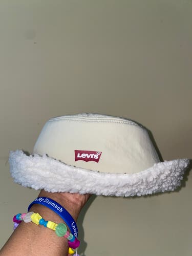 Vintage Levi Strauss & Co Cream Sherpa Lined Bucket Hat