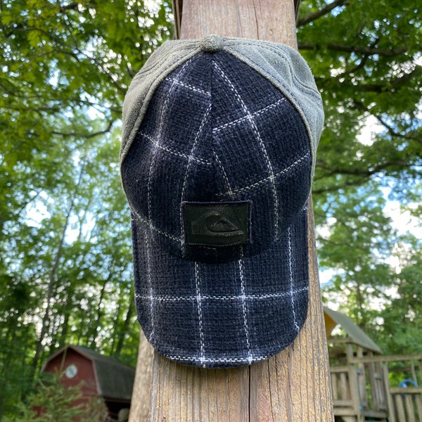 Vintage Quiksilver Wool & Leather Tweed SnapBack Button Accessories Hat Cap  | SidelineSwap