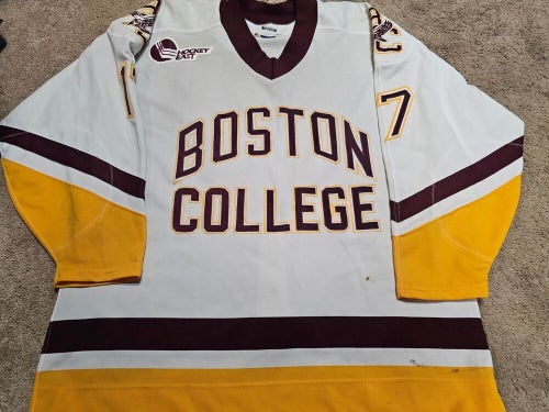 AJ WALKER 99'00 White Boston College Eagles Game Worn Jersey COA