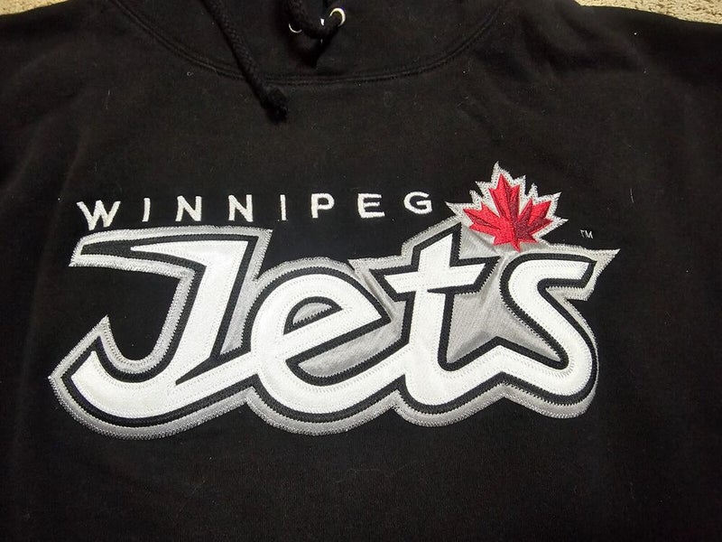 WINNIPEG JETS Black Level Wear NHL Pullover Hoodie Worn Size Medium but Small