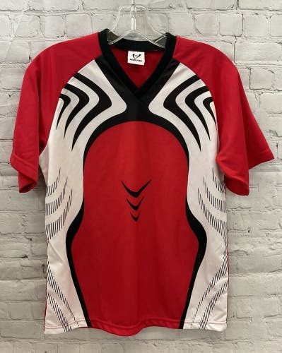 High Five Youth Unisex Flash Essortex Size L Red White Black Soccer Jersey New