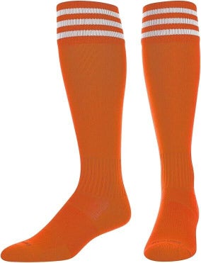TCK Unisex Elite Finale 3 Stripe Size Large Orange White Soccer Socks NWT