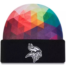 Men's Minnesota Vikings New Era Black 2023 NFL Crucial Catch Cuffed Knit Hat