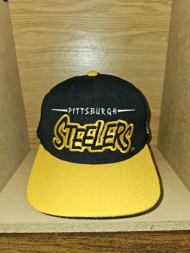 Vintage Pittsburgh Steelers 1990s Starter Wool Bubble Letter Sports Hat Snapback