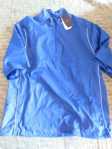 Greg Norman  1/4 Zip WindBreaker Jacket Pullover Short Sleeve - Sz SMALL - Blue.