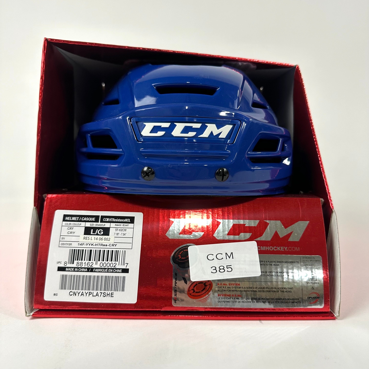 Brand New CCM Resistance Helmet in Box - Royal Blue - Large #CCM385