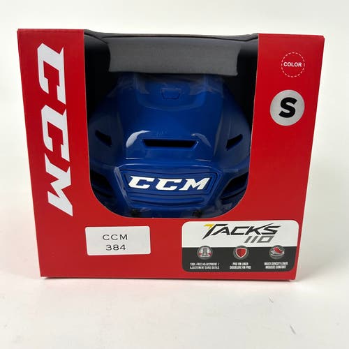 Brand New CCM Tacks 110 Helmet In Box - Royal Blue - Small - #CCM384
