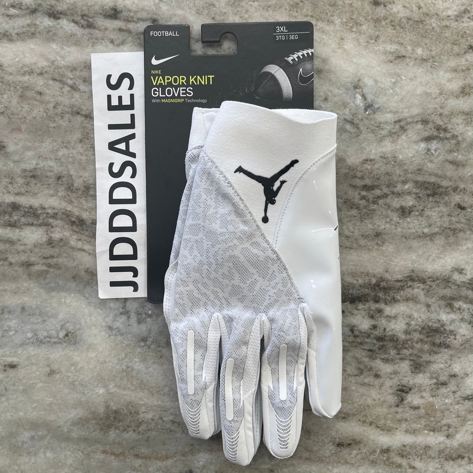 NIKE JORDAN VAPOR KNIT 4.0 FOOTBALL GLOVES WHITE GREY DM0050-102