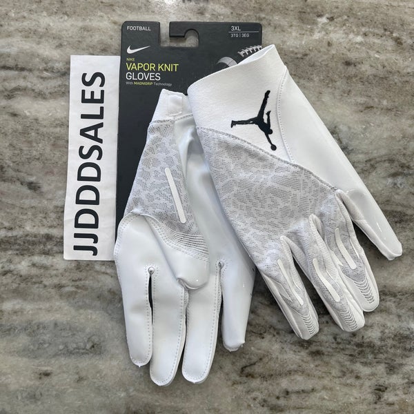 NIKE JORDAN VAPOR KNIT 4.0 FOOTBALL GLOVES WHITE GREY DM0050