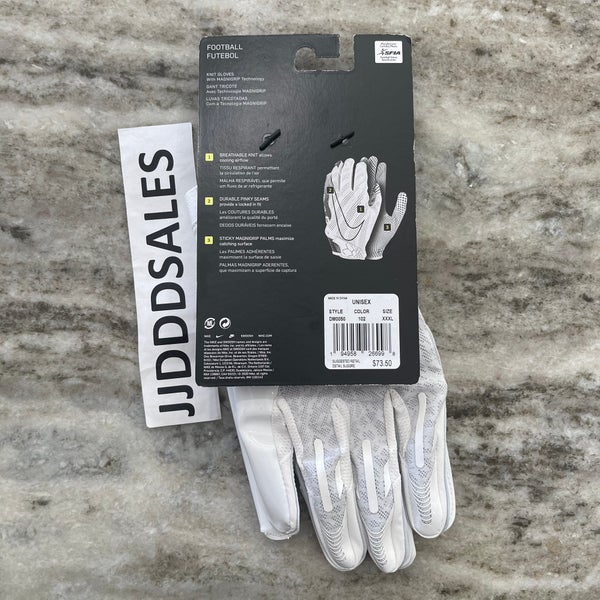 NIKE JORDAN VAPOR KNIT 4.0 FOOTBALL GLOVES WHITE GREY DM0050