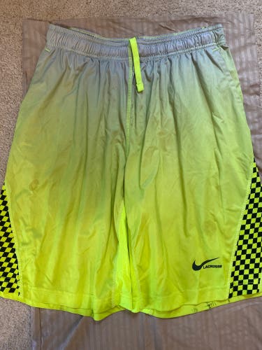 Volt Green Used Men's Nike Shorts - Size Large (pockets)