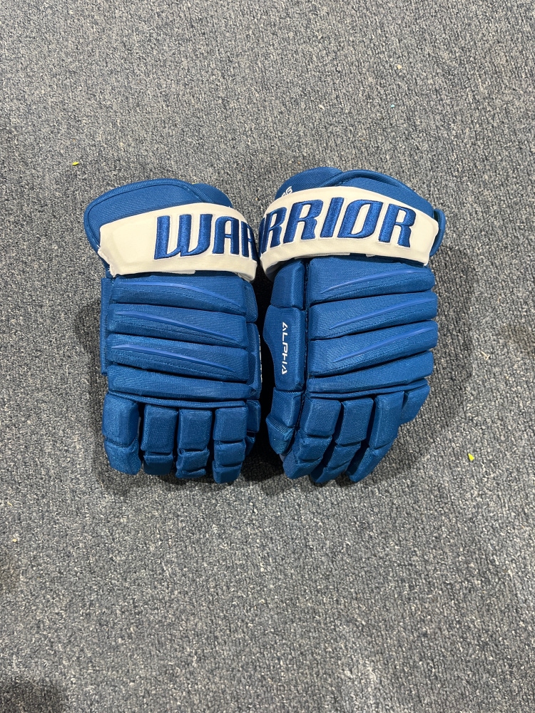 New Blue Colorado Avalanche Warrior Alpha QX Pro Stock Gloves Landeskog 14”
