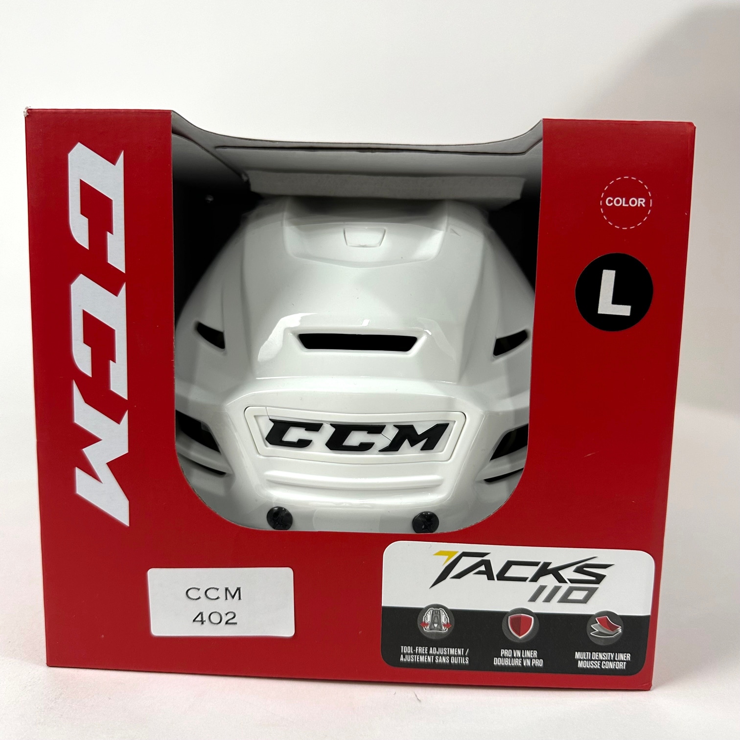 Brand New CCM Tacks 110 Helmet In Box - White - Large - #CCM402