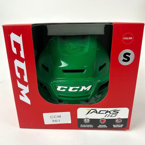 Brand New CCM Tacks 110 Helmet In Box - Kelly Green - Small - #CCM361