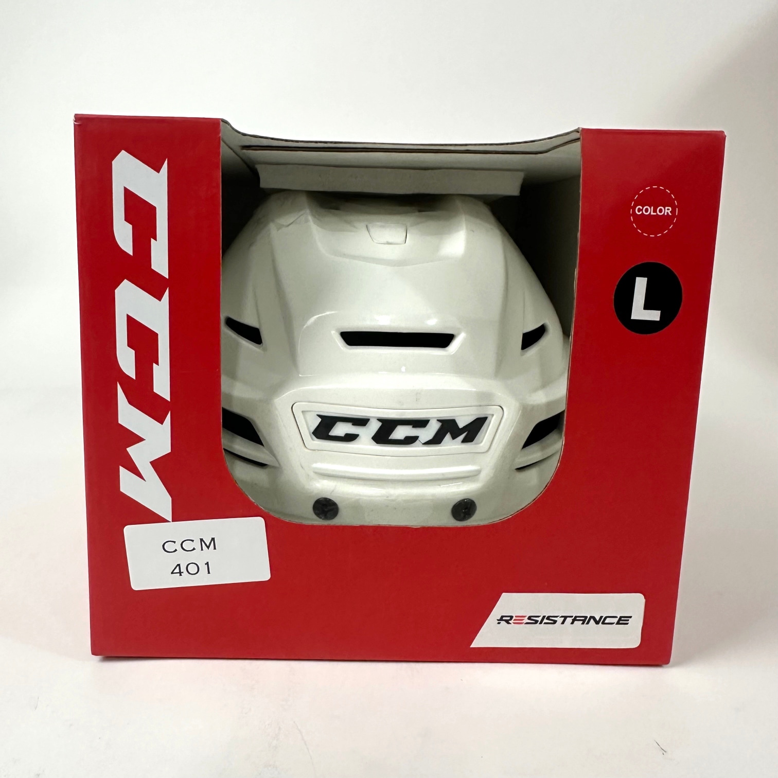 Brand New CCM Resistance Helmet in Box - White - Large