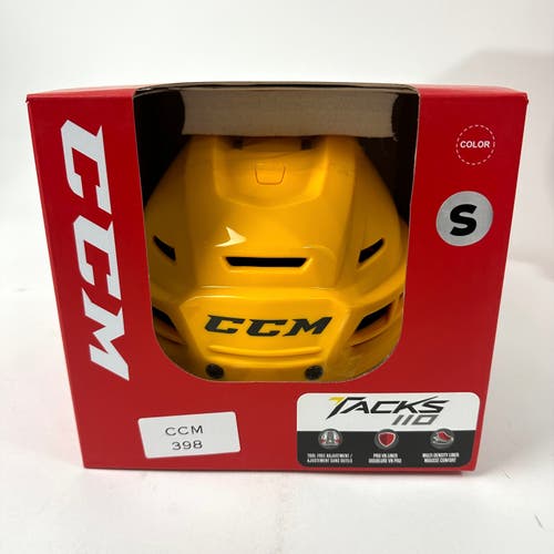 Brand New CCM Tacks 110 Helmet in Box - Sunflower Yellow - Small - #CCM398