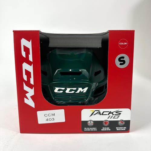 Brand New Dark Green CCM Tacks 110 Helmet In Box - Small - #CCM403
