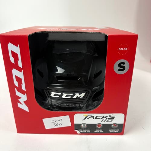 Brand New Black CCM Tacks 110 Helmet In Box - Small - #CCM360