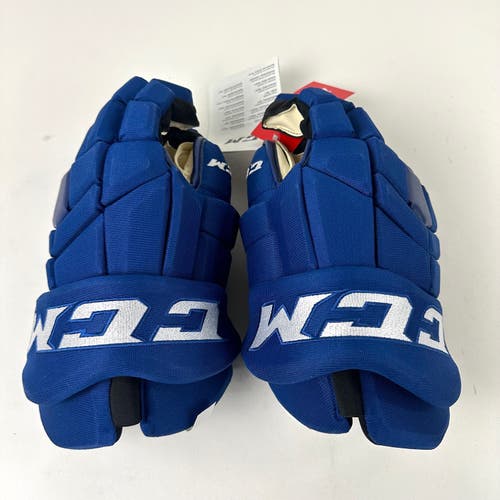 Brand New CCM Royal Blue Utica Comets HGTK Gloves | 15"