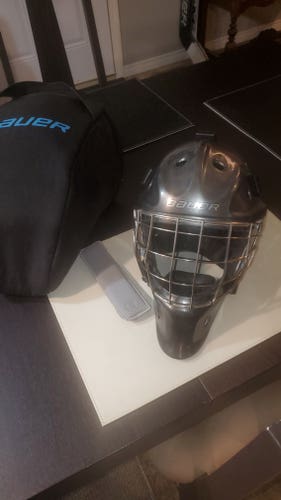 Bauer NME VTX Fit2 - "recleared" cool grey ghost checkerboard Goalie Mask