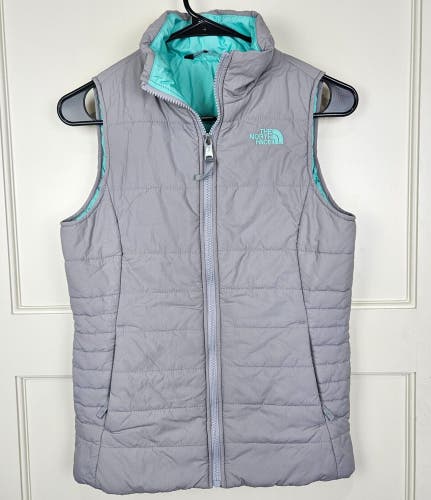 THE NORTH FACE Girl's Gray Quilted Puffer Vest Jacket Junior Size: L (14/16)