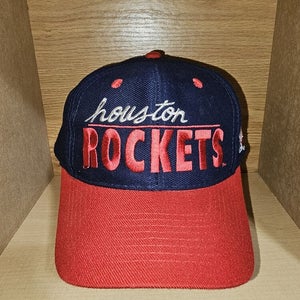 Vintage Houston Rockets NBA Sports Wool Blend Navy Red Hat Cap Vtg Snapback