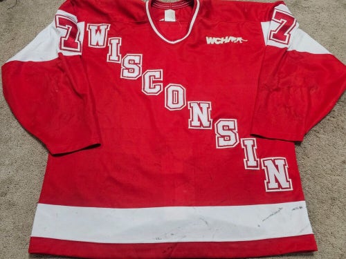 STEVE SABO Mid 90's Red Wisconsin Badgers WCHA Game Worn Jersey COA