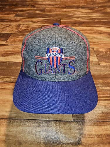 Vintage New York Giants NFL The Game Wool Blend Sports Hat Cap Grey Vtg Snapback