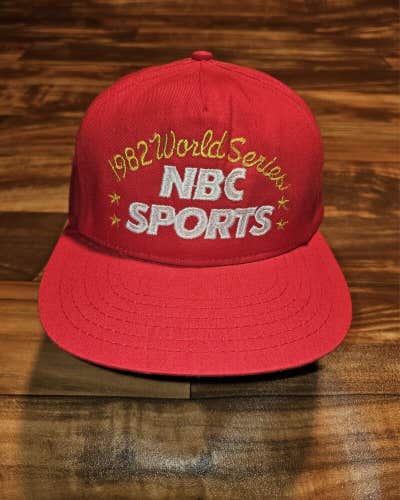 Vintage Rare 1982 NBC Sports MLB World Series Red Promo Hat Cap Vtg Snapback
