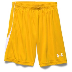 Under Armour Youth Boys UA Chaos 7" Yellow Gold White Soccer Shorts NWT $20
