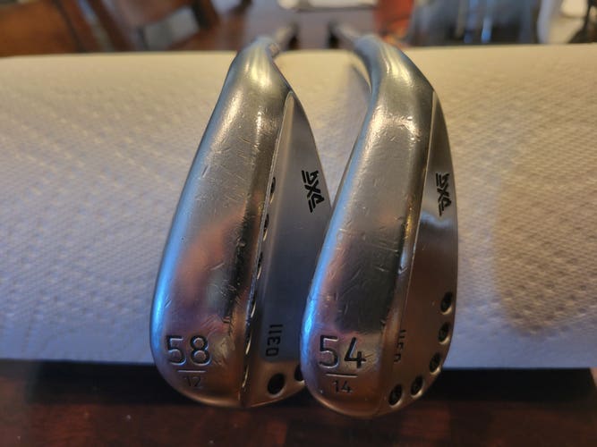Used Men's PXG Right Handed PXG 0311 Wedges 54 and 58 Degree Aerotech Steelfiber fc115Shaft