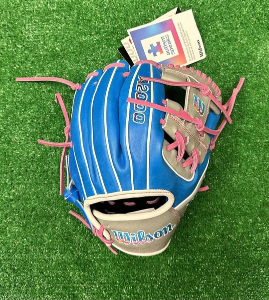 Wilson A2000 1786 11.5" Autism Awareness Infield Baseball Glove Custom Pink Lace