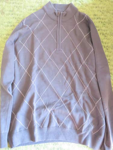 NEW * Ashworth Golf SWEATER Pullover 1/4 Zip - Gray - Size MEDIUM