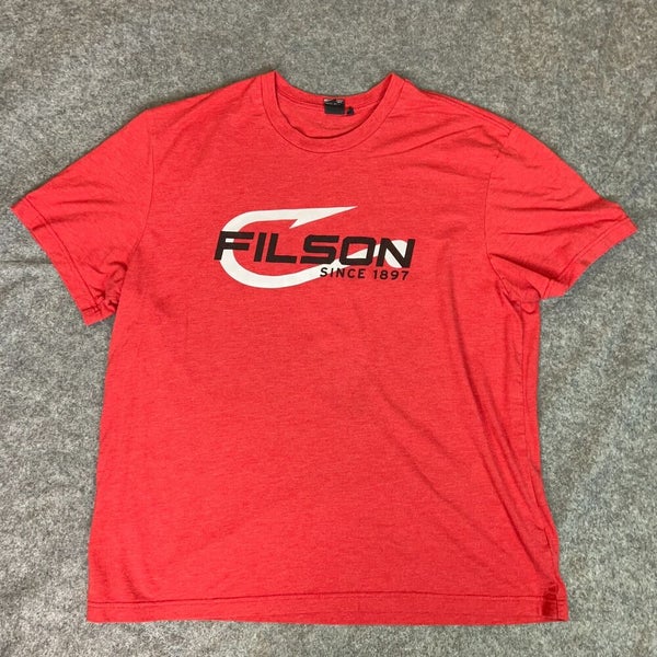CC Filson Mens Shirt 3XL XXXL Red White Short Sleeve Tee Outdoor